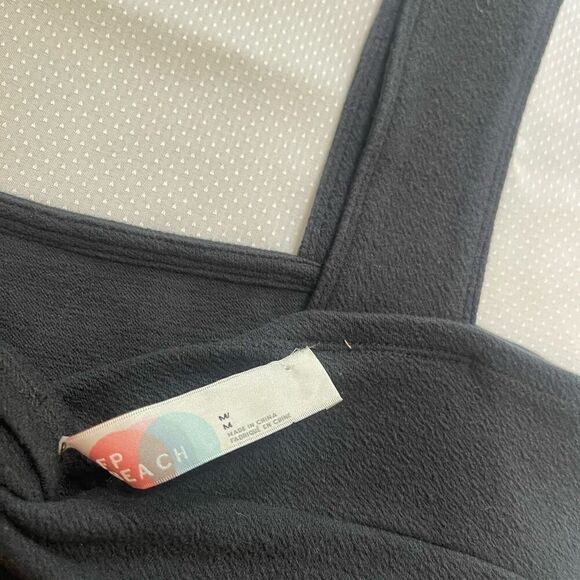 Free People Beach Black Crop Top Size Medium - Picture 4 of 9